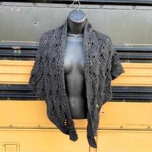 Handknit wool triangle scarf